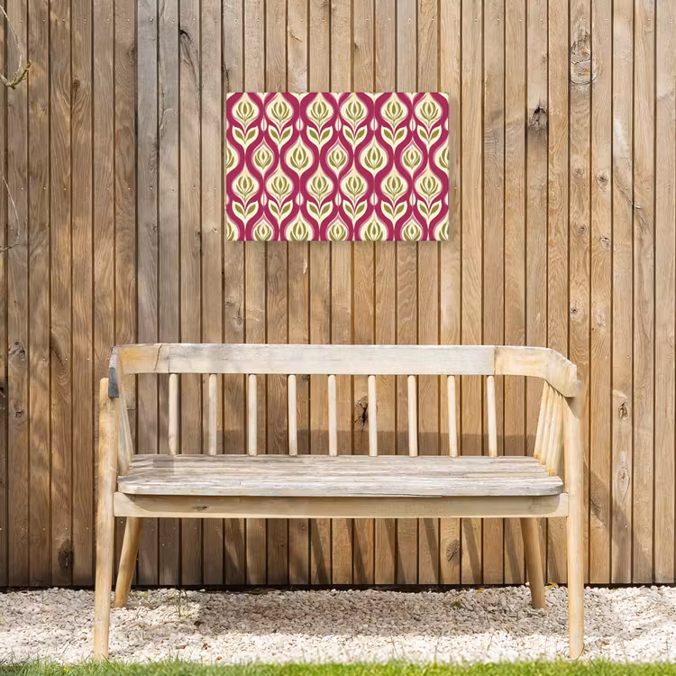 Retro - Floraal - Paars Tuinposter op houten frame 2 cm dik klein 845 -sfeer4