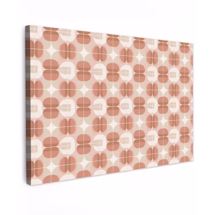 Retro - Klassiek - Roze Tuinposter op houten frame 2 cm dik klein 845 -3d