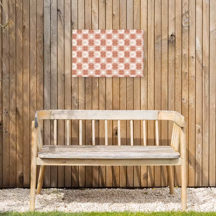 Retro - Klassiek - Roze Tuinposter op houten frame 2 cm dik klein 845 -sfeer4
