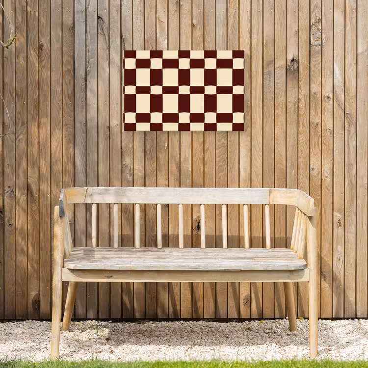 Retro - Patroon - Bruin Tuinposter op houten frame 2 cm dik klein 845 -sfeer4