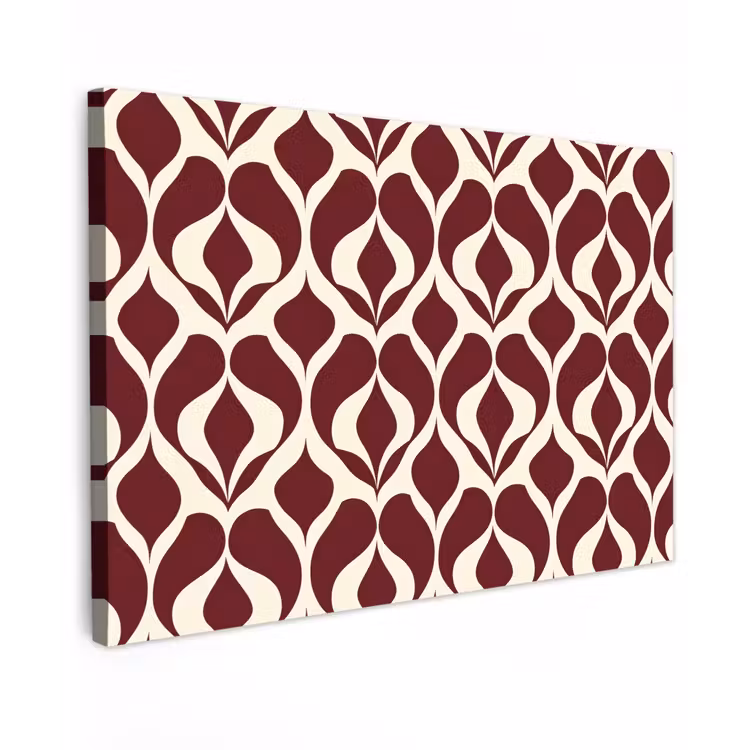 Rood - Druppelpatroon - Grafisch Tuinposter op houten frame 2 cm dik klein 845 -3d