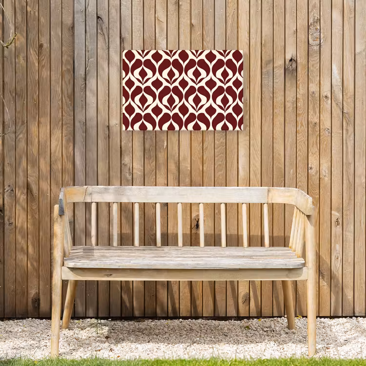 Rood - Druppelpatroon - Grafisch Tuinposter op houten frame 2 cm dik klein 845 -sfeer4