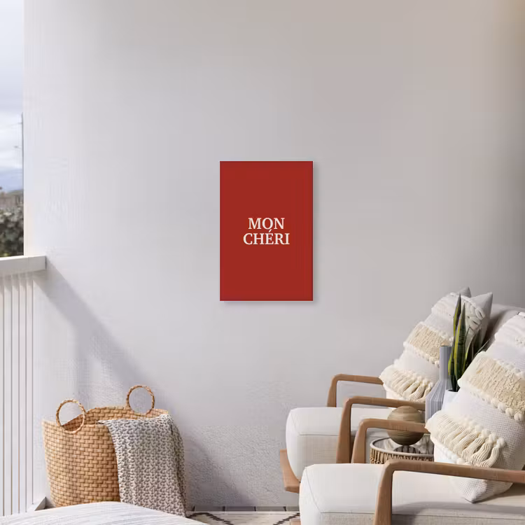Rood - Frans - Quotes Tuinposter op houten frame 2 cm dik klein -sfeer1