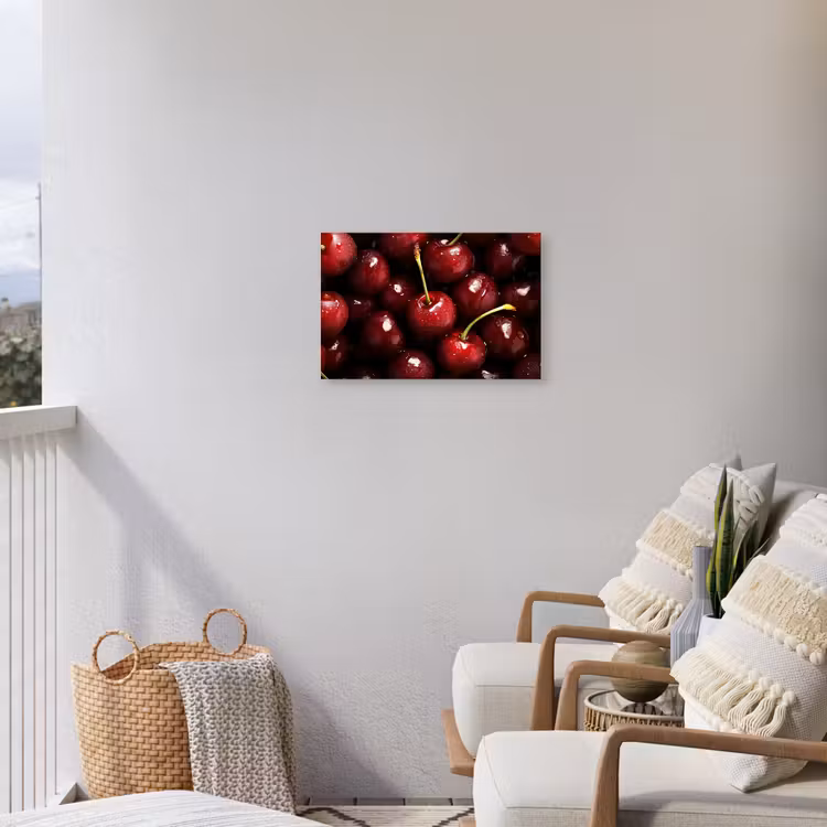 Rood - Fruit - Kersen Tuinposter op houten frame 2 cm dik klein -sfeer1