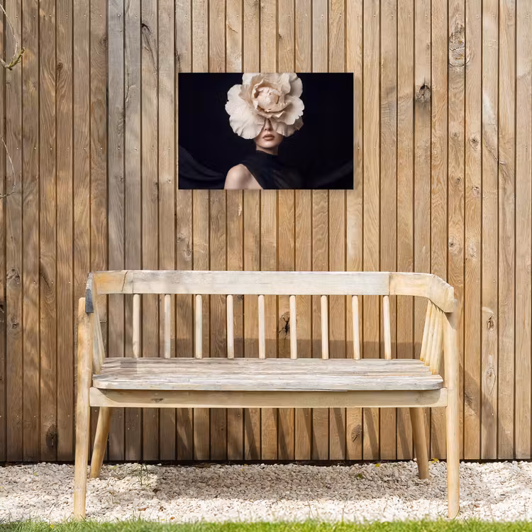 Roos - Tijdloos - Zwart Tuinposter op houten frame 2 cm dik klein -sfeer4