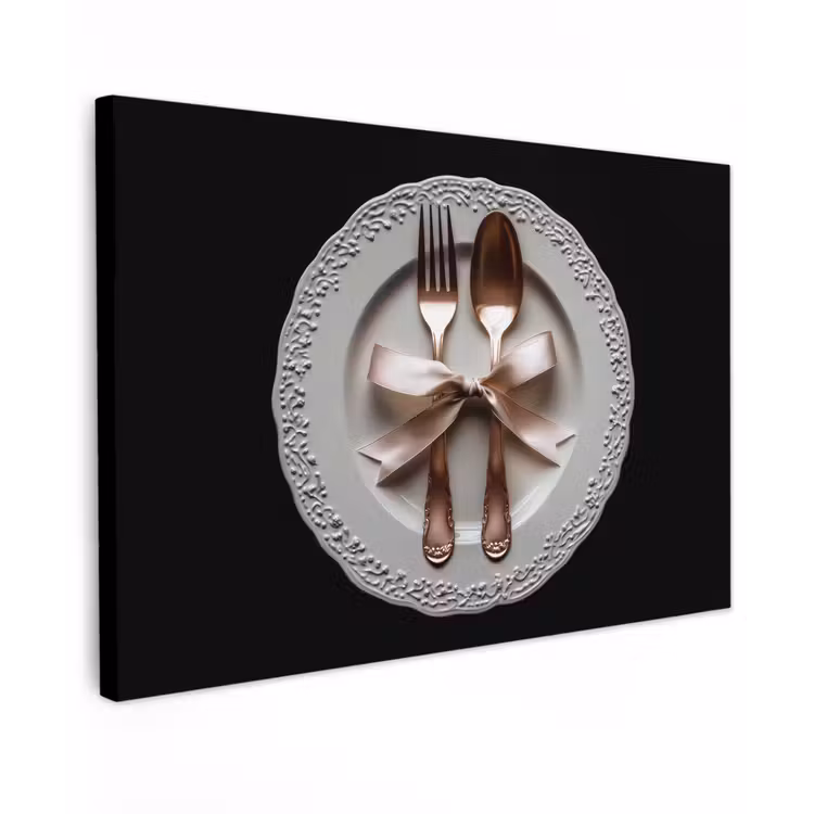 Rose - Strik - Bestek Tuinposter op houten frame 2 cm dik klein -3d