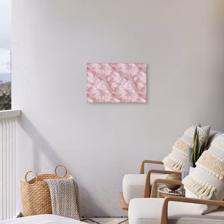 Roze - Kwartsmarmer - Aders Tuinposter op houten frame 2 cm dik klein 845 -sfeer1