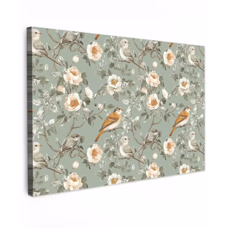 Roze - Vogels - Kleurrijk Tuinposter op houten frame 2 cm dik klein 845 -3d