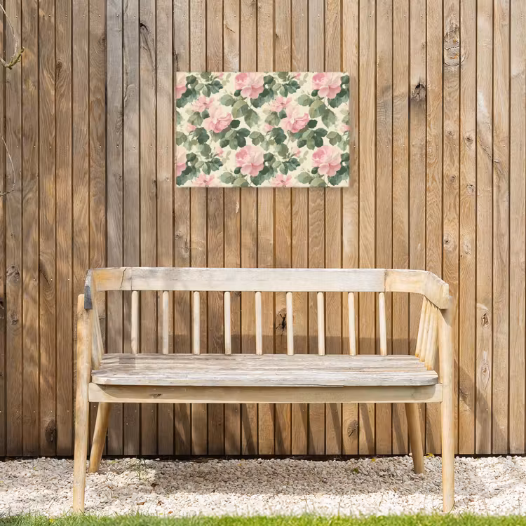 Rozen - Botanisch - Roze Tuinposter op houten frame 2 cm dik klein 845 -sfeer4