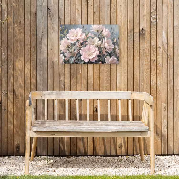 Rozen - Illustratie - Roze Tuinposter op houten frame 2 cm dik klein -sfeer4