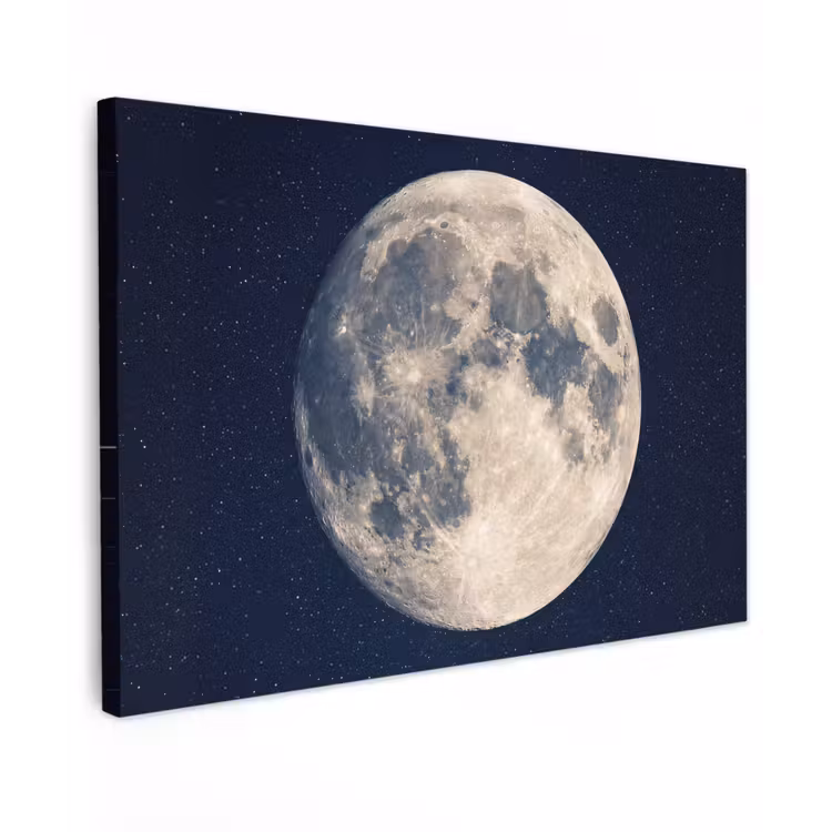 Ruimte - Maan - Kosmos Tuinposter op houten frame 2 cm dik klein -3d