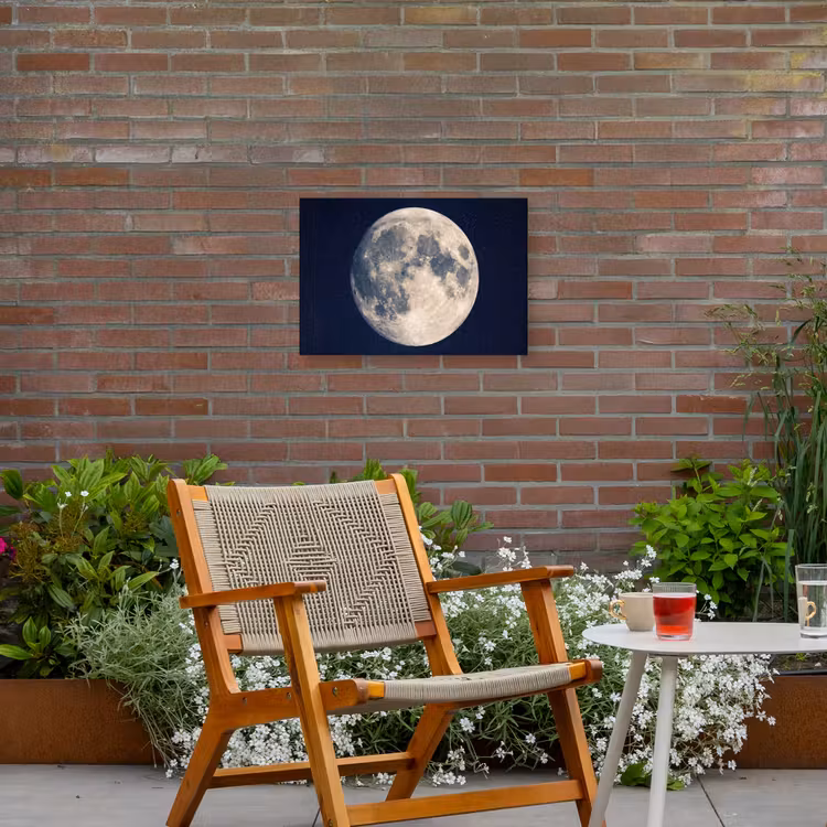 Ruimte - Maan - Kosmos Tuinposter op houten frame 2 cm dik klein -sfeer3