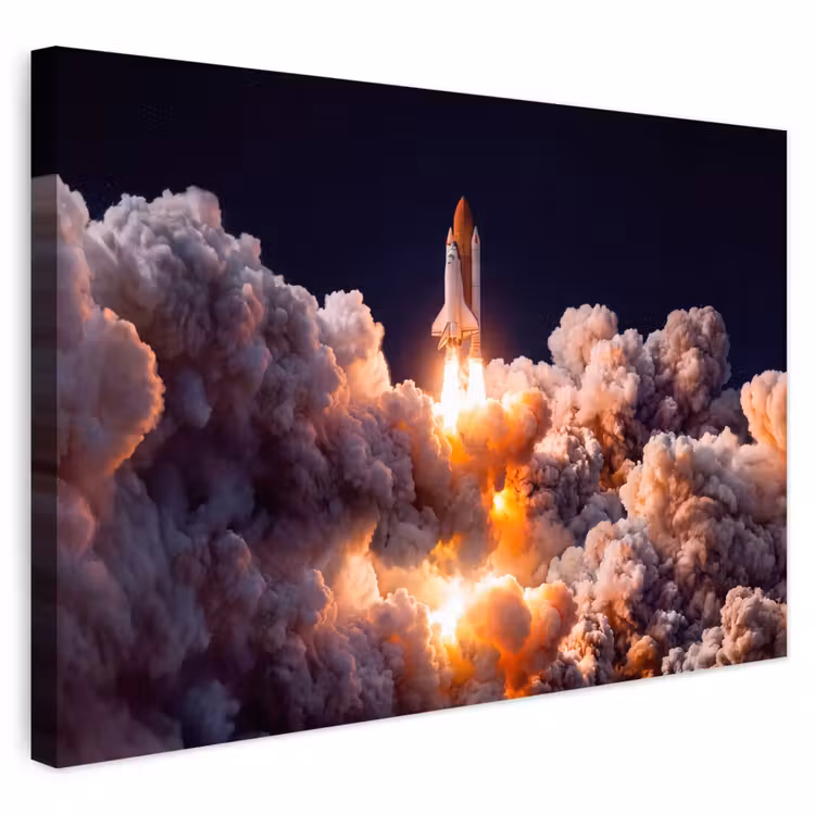 Buiten canvas - Ruimtevaartuig - Lancering - Sterren - Ruimtevaartuig - Lancering - Sterren Tuinposter op houten frame 2 cm dik klein