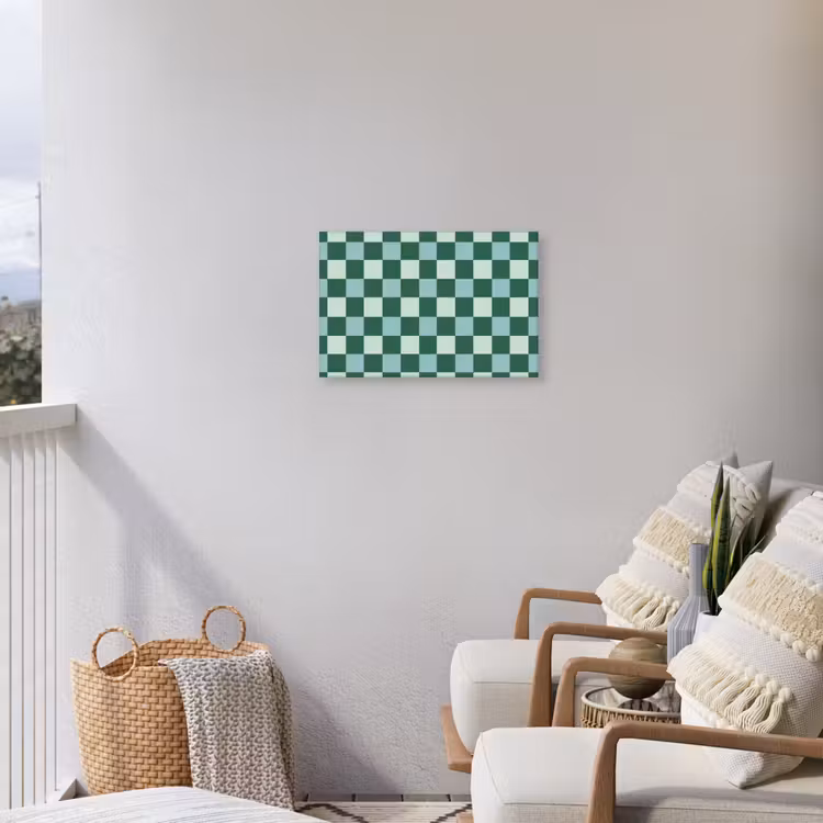 Schaakbord - Klassiek - Groen Tuinposter op houten frame 2 cm dik klein 845 -sfeer1