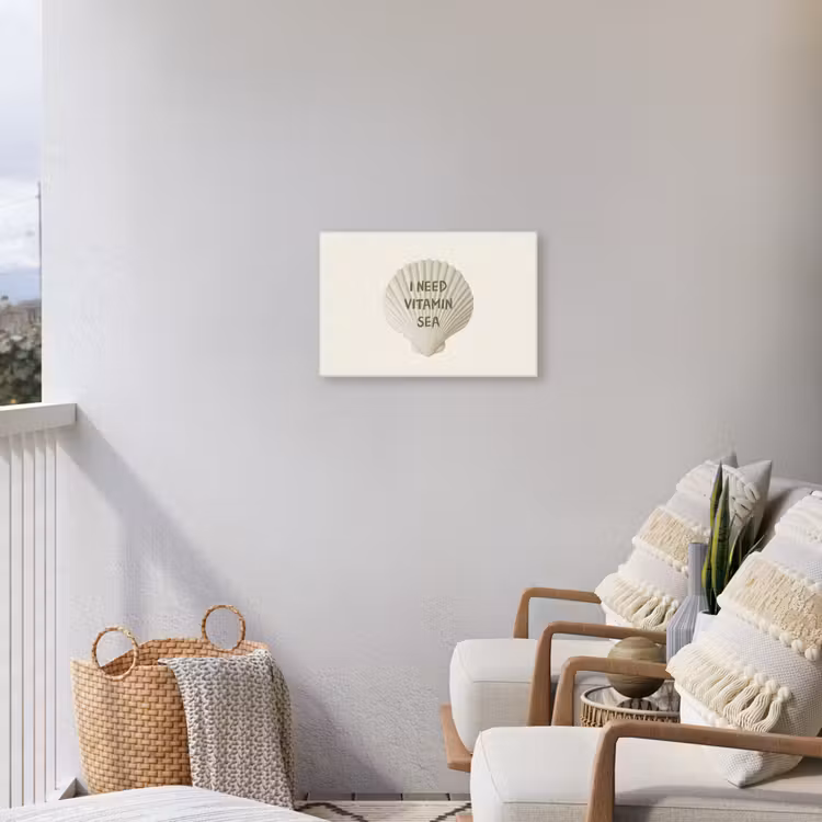 Schelp - Quote - Groen Tuinposter op houten frame 2 cm dik klein -sfeer1
