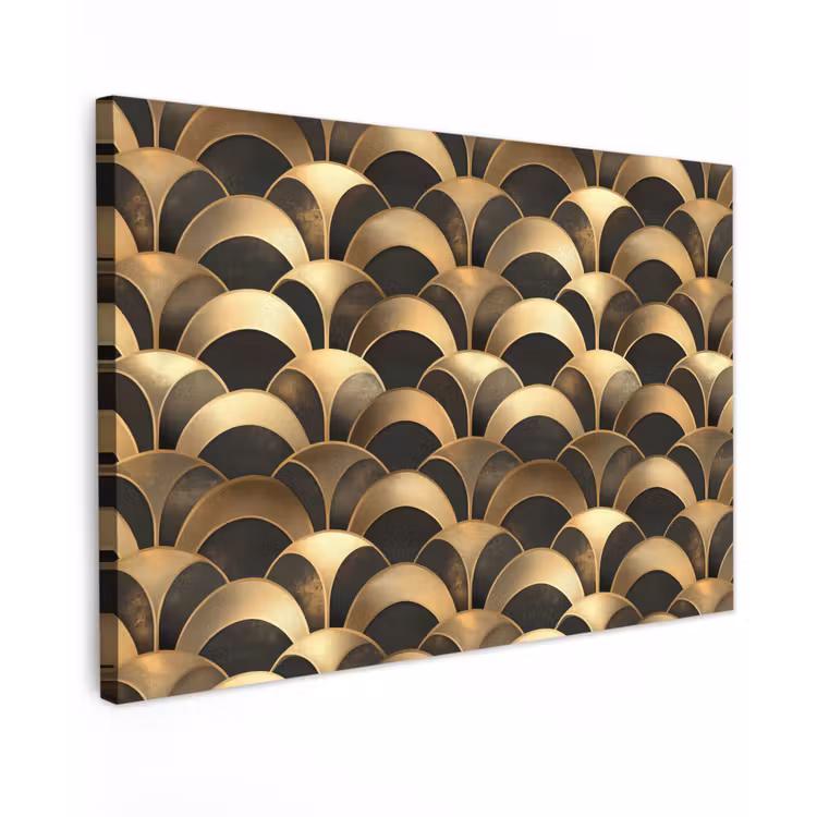 Schubben - Structuur - Goud Tuinposter op houten frame 2 cm dik klein 845 -3d