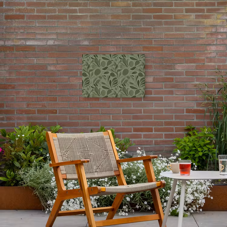 Sereen - Bladeren - Groen Tuinposter op houten frame 2 cm dik klein 845 -sfeer3