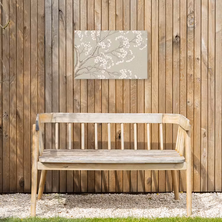 Sereen - Bloesem - Wit Tuinposter op houten frame 2 cm dik klein -sfeer4