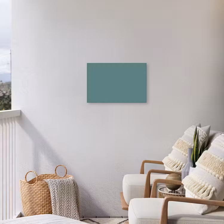 Serene - Teal - Blauw Tuinposter op houten frame 2 cm dik klein 845 -sfeer1