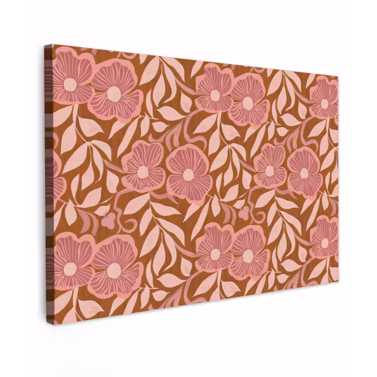 Sfeer - Bloemen - Roze Tuinposter op houten frame 2 cm dik klein 845 -3d