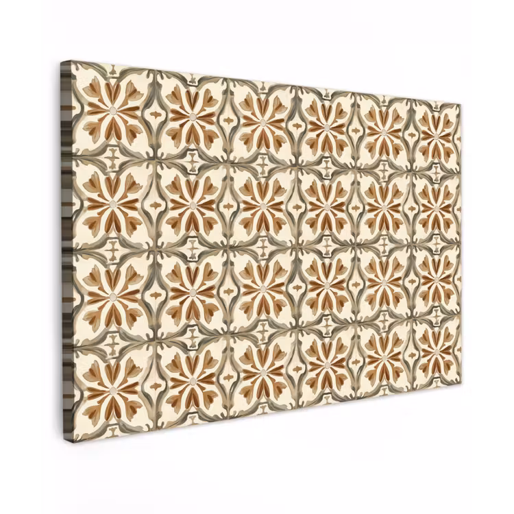 Siertegel - Patroon - Bruin Tuinposter op houten frame 2 cm dik klein 845 -3d