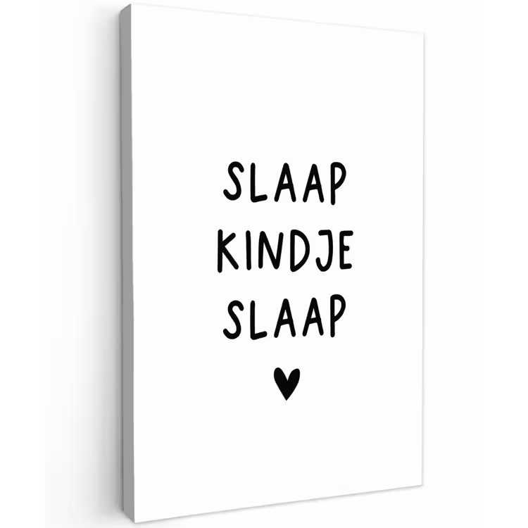 Slaap kindje slaap - Spreuken - Quotes Tuinposter op houten frame 2 cm dik klein -3d