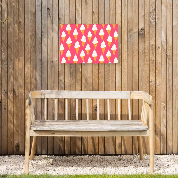 Softijs - Horentje - Roze Tuinposter op houten frame 2 cm dik klein 845 -sfeer4