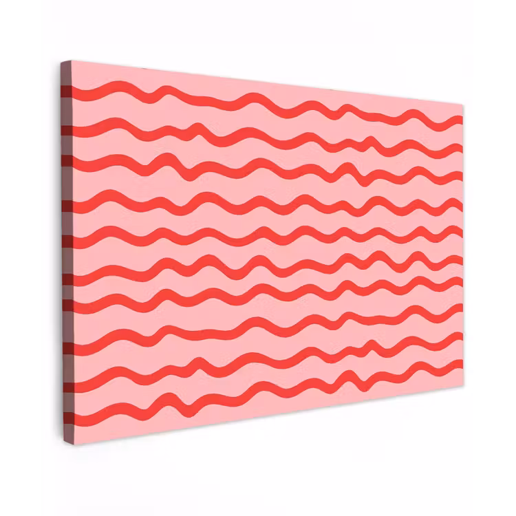 Speels - Patroon - Rood Tuinposter op houten frame 2 cm dik klein 845 -3d