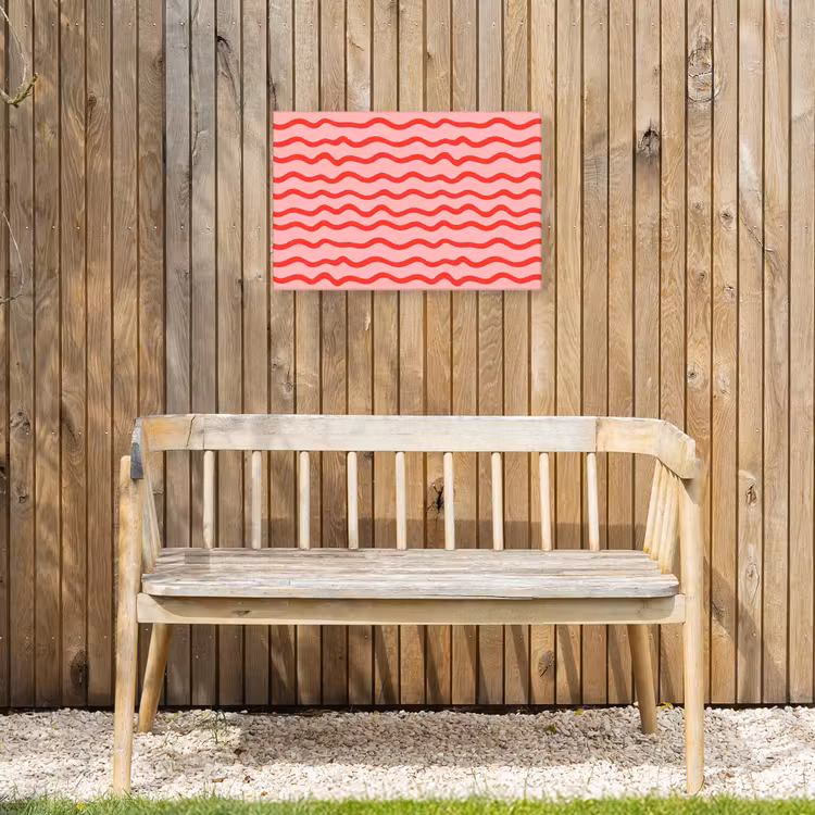Speels - Patroon - Rood Tuinposter op houten frame 2 cm dik klein 845 -sfeer4