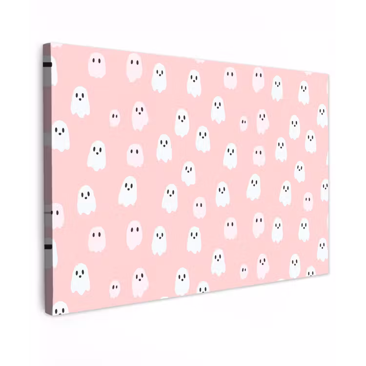 Spookjes - Patroon - Roze Tuinposter op houten frame 2 cm dik klein 845 -3d