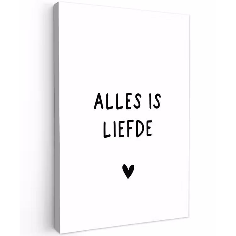 Spreuken - Alles is liefde - Quotes - Bløf Tuinposter op houten frame 2 cm dik klein -3d