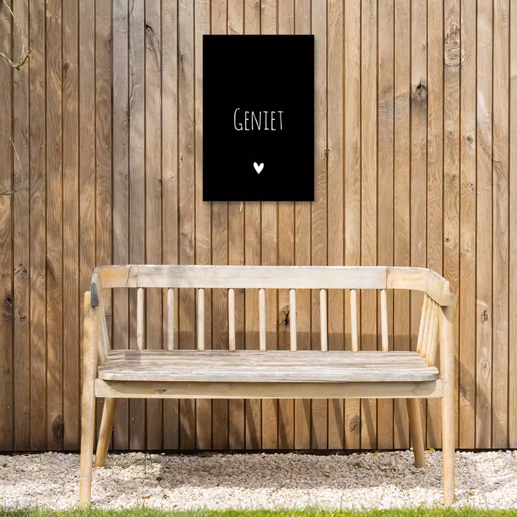 Spreuken - Geniet - Quotes Tuinposter op houten frame 2 cm dik klein -sfeer4