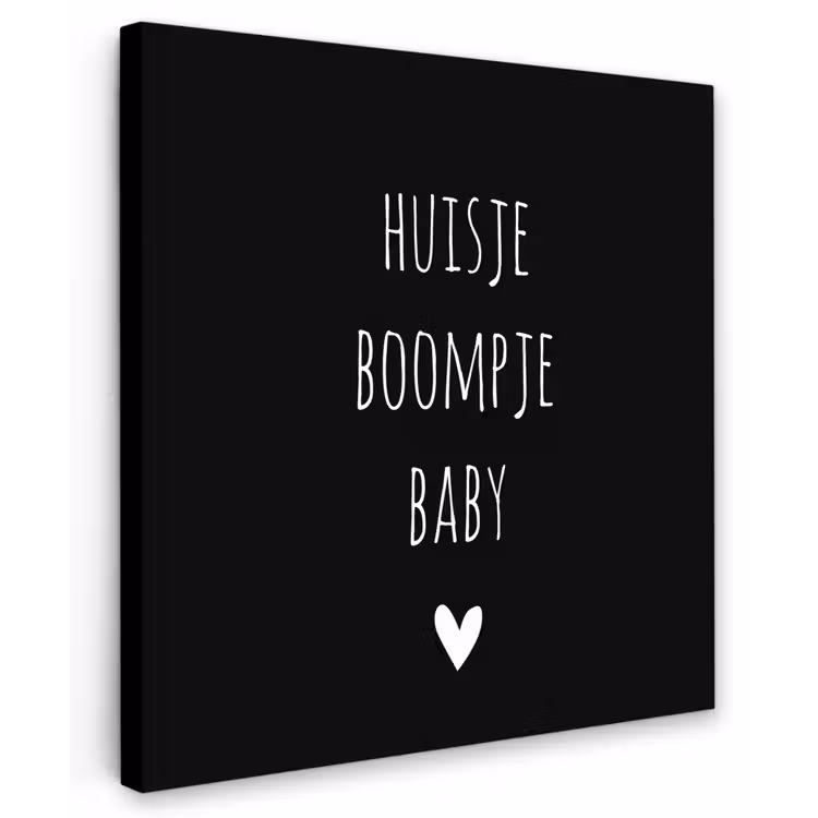 Spreuken - Huisje boompje baby - Quotes Tuinposter op houten frame 2 cm dik middel -3d