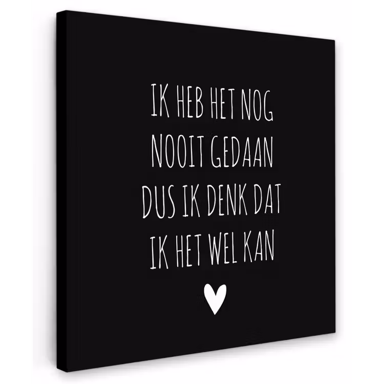 Spreuken - Ik heb het nog nooit gedaan dus - Quotes Tuinposter op houten frame 2 cm dik middel -3d