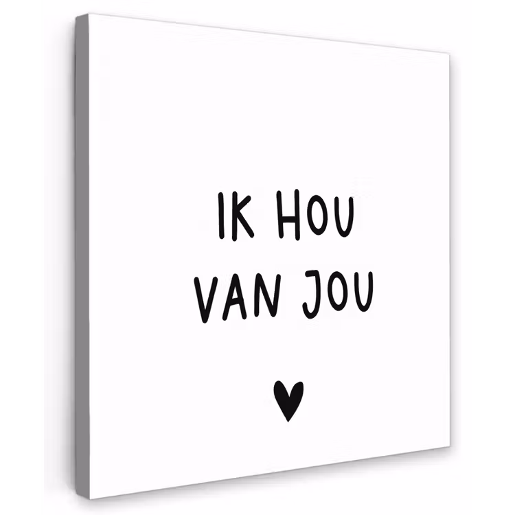 Spreuken - Ik hou van jou - Quotes Tuinposter op houten frame 2 cm dik middel -3d