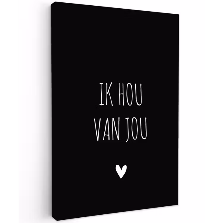 Spreuken - Ik hou van jou - Quotes Tuinposter op houten frame 2 cm dik klein -3d