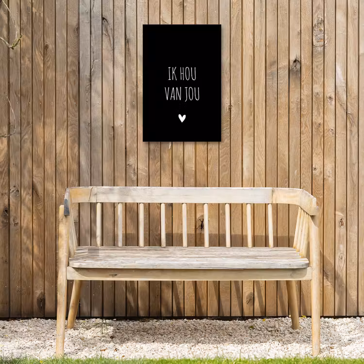 Spreuken - Ik hou van jou - Quotes Tuinposter op houten frame 2 cm dik klein -sfeer4