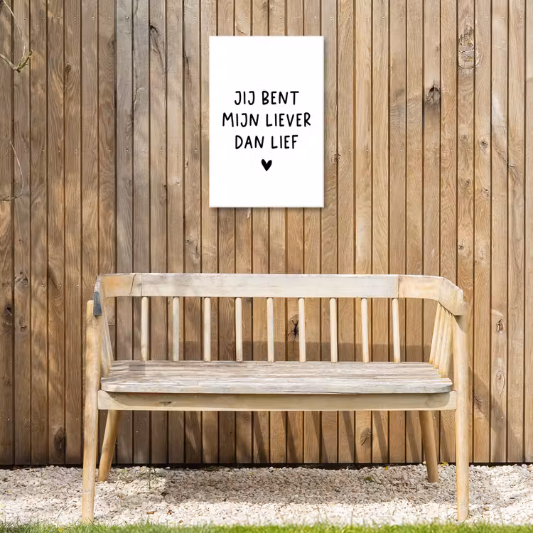 Spreuken - Jij bent mijn liever dan lief - Quotes Tuinposter op houten frame 2 cm dik klein -sfeer4