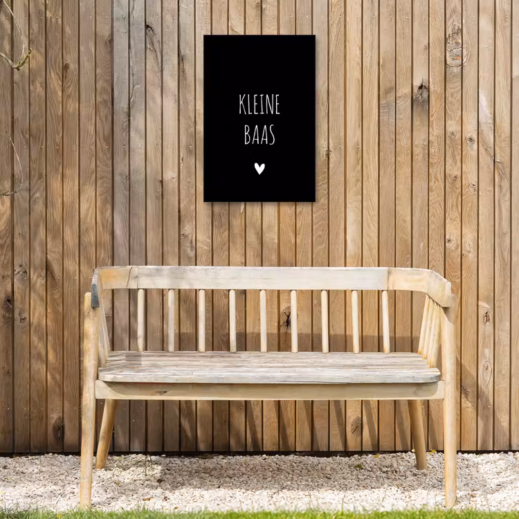Spreuken - Kleine baas - Quotes Tuinposter op houten frame 2 cm dik klein -sfeer4