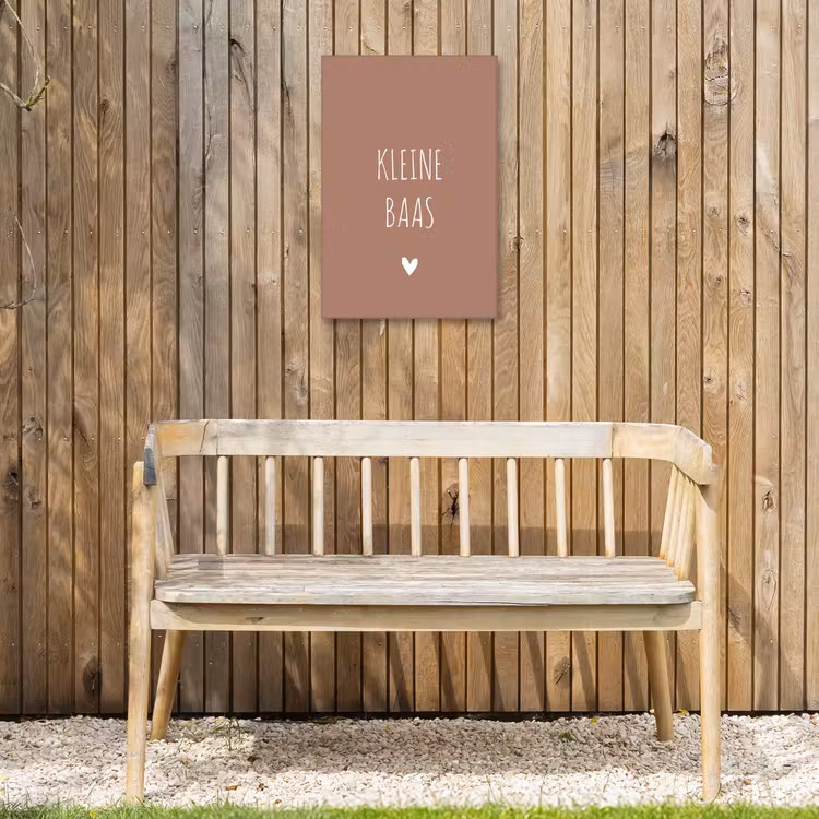 Spreuken - Kleine baas - Quotes Tuinposter op houten frame 2 cm dik klein -sfeer4