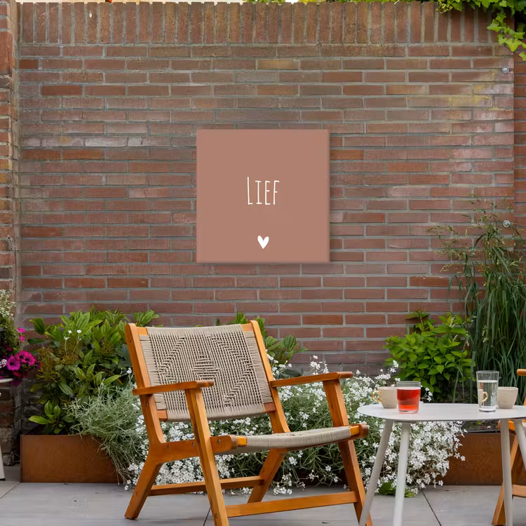 Spreuken - Lief - Quotes Tuinposter op houten frame 2 cm dik middel -sfeer3