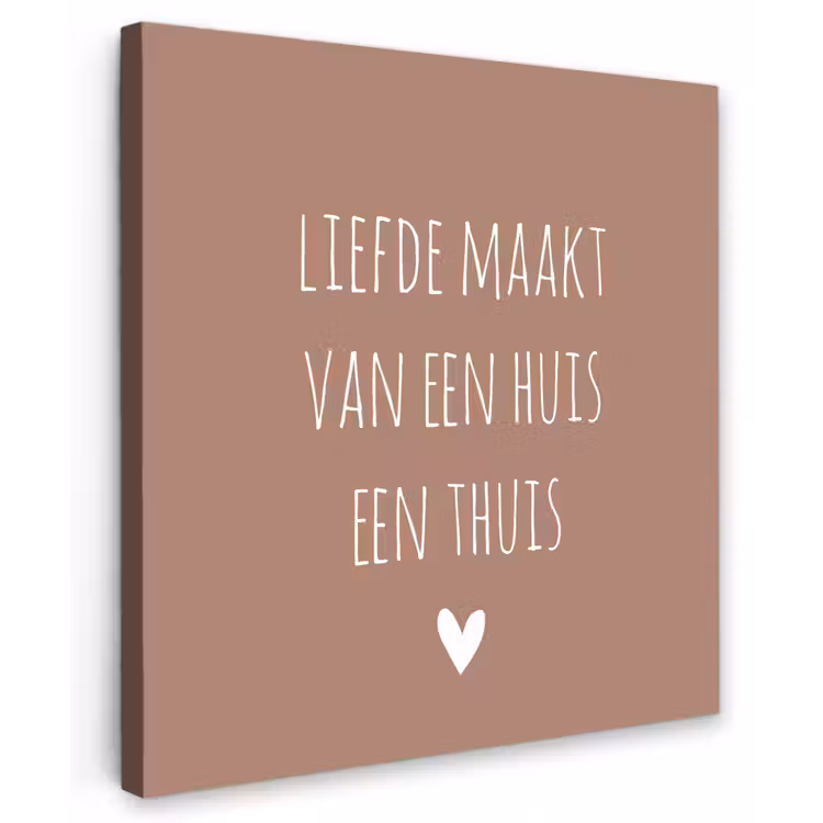 Spreuken - Liefde maakt van een huis een thuis - Quotes Tuinposter op houten frame 2 cm dik middel -3d