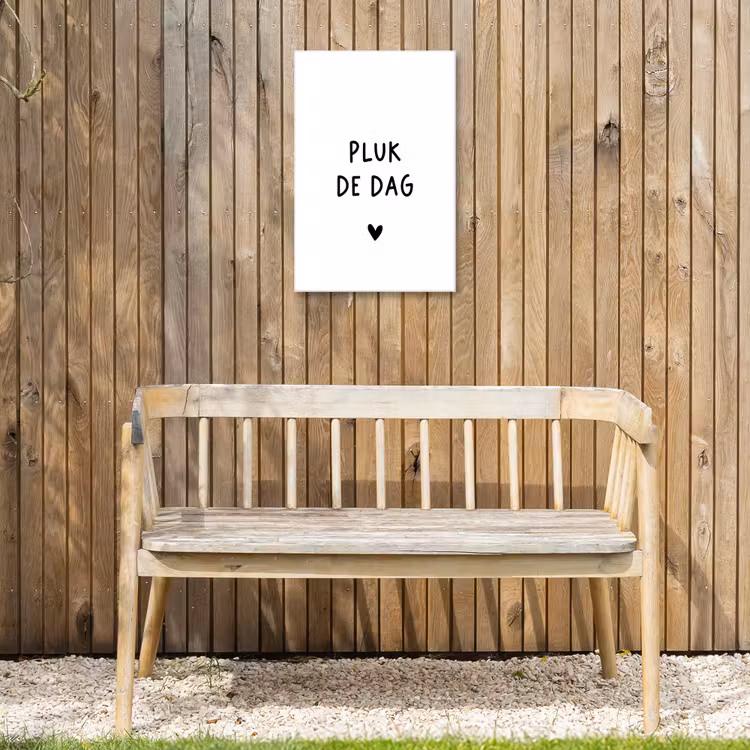 Spreuken - Pluk de dag - Quotes - Carpe diem Tuinposter op houten frame 2 cm dik klein -sfeer4
