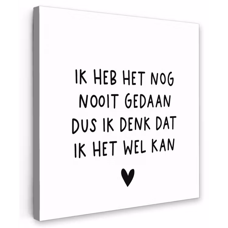 Spreuken - Quotes - Ik heb het nog nooit gedaan dus Tuinposter op houten frame 2 cm dik middel -3d