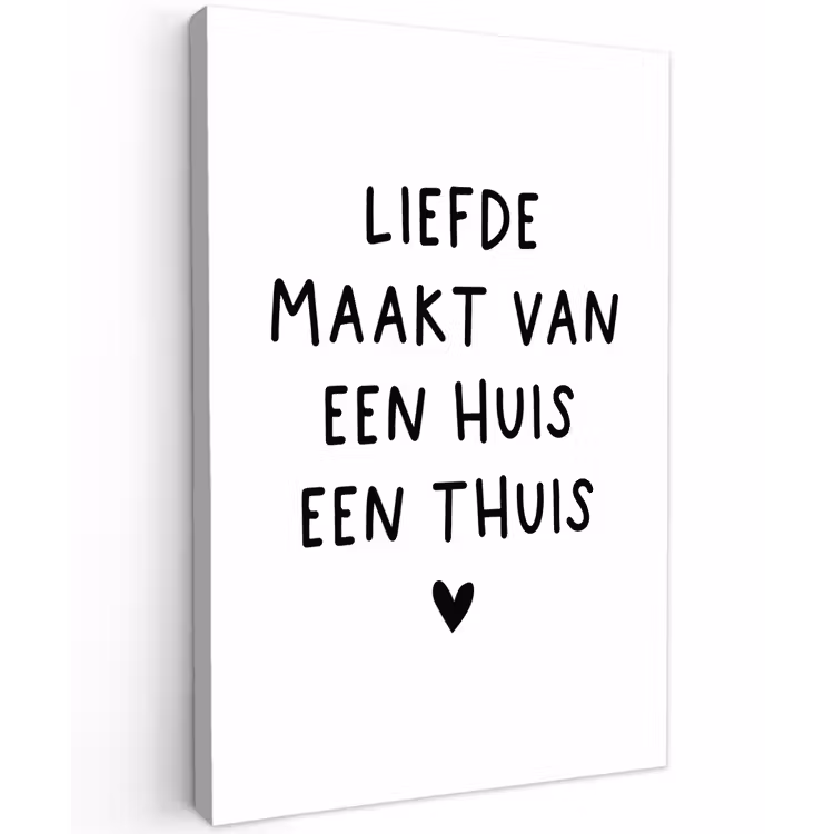 Spreuken - Quotes - Liefde maakt van een huis een thuis Tuinposter op houten frame 2 cm dik klein -3d