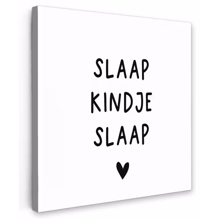 Spreuken - Quotes - Slaap kindje slaap Tuinposter op houten frame 2 cm dik middel -3d