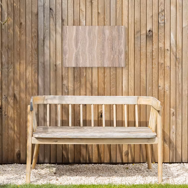 Steen - Patroon - Textuur - Natuurlijk - Beige Tuinposter op houten frame 2 cm dik klein -sfeer4