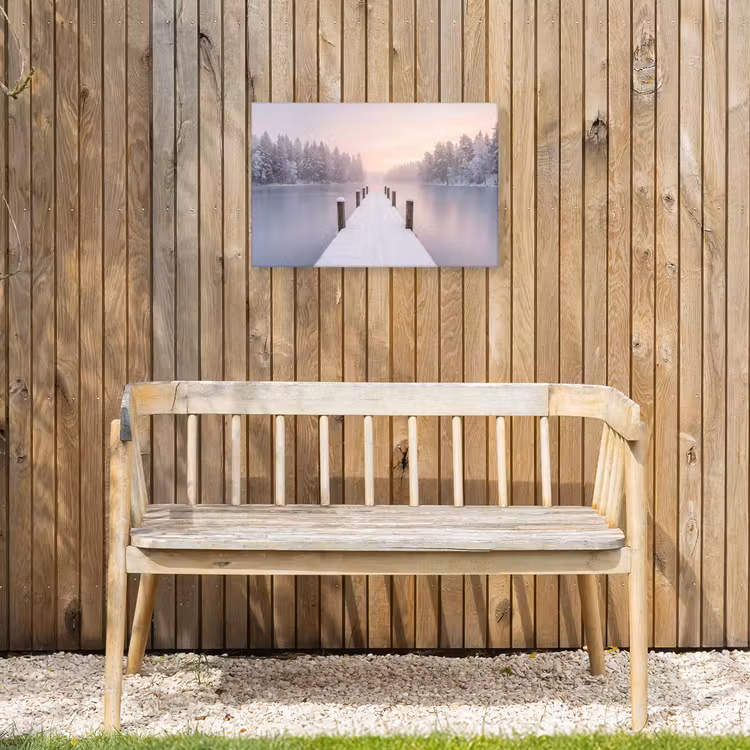 Steiger - Meer - Mist - Winter - Serene Tuinposter op houten frame 2 cm dik klein -sfeer4