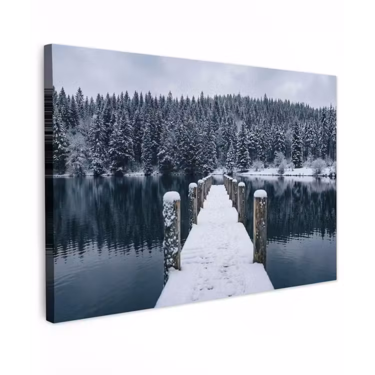 Steiger - Meer - Sneeuw - Bergen - Rustgevend Tuinposter op houten frame 2 cm dik klein -3d