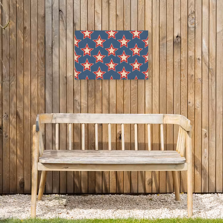 Ster - Klassiek - Blauw Tuinposter op houten frame 2 cm dik klein 845 -sfeer4